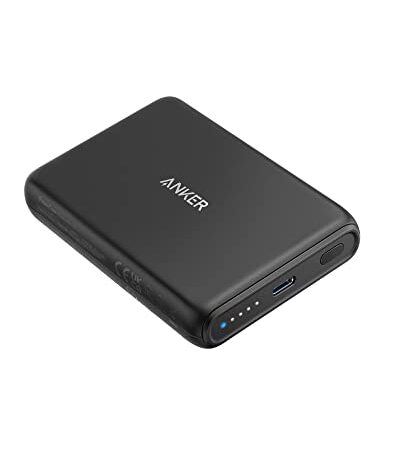 Anker 521 Batería Externa Magnética (PowerCore Magnetic 5K), Powerbank inalámbrica portátil con 5.000mAh y Cable de Carga USB-C, Compatible con iPhone 13 Serie/iPhone 12 Serie