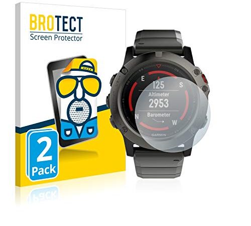 BROTECT Protector Pantalla Anti-Reflejos Compatible con Garmin Fenix 5X (51 mm) (2 Unidades) Película Mate Anti-Huellas