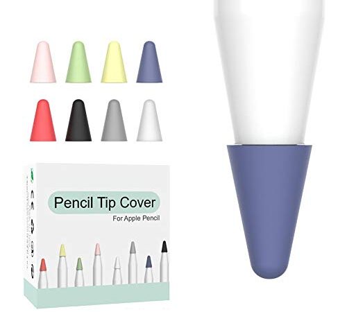 Fundas de Escritura Nibs,8 Pack Puntas de Lápiz Silicona Puntas de Recambio Compatible con Apple Pencil 1ra Generación de Puntas de Lápiz de Apple Tapa Protectora Puntas de iPencil iPad Pro Muticolor