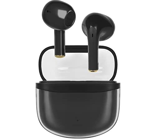 Ture Wireless Earbuds, In-Ear Headphones, Mini Wireless Earbuds with Mini Charging Case, Built-in Mics with Deep Bass, BT 5.1, USB-C Charging【Black】