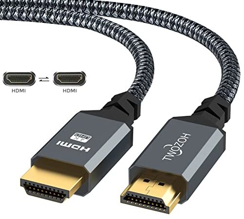 Twozoh Cable HDMI 4K 1M, Cable HDMI 2.0 Trenzado de Nailon de Alta Velocidad 4K@60Hz a 18Gbps Compatible con PS5, PS3, PS4, PC, proyector, 4K UHD TV/HDTV, Xbox