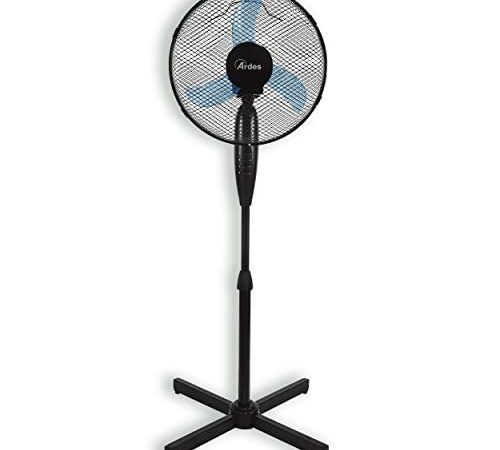 ARDES | AR5AM35P Ventilador de Pedestal Potente Silencioso 3 Aspas 30 cm Oscilatorio con Altura e Inclinación Regulable Ventilador de Pie Ardes 3 Velocidades