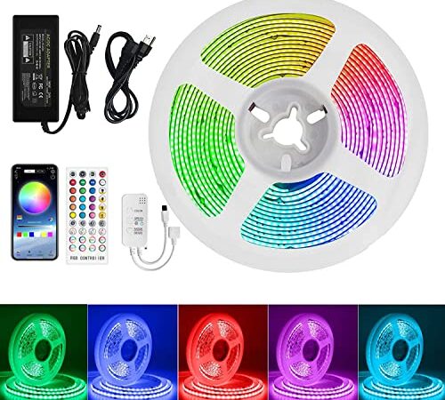 COB Tira de Luz LED RGB, Tayire 5M 420LED/m Cambio de Color Tira de Luz DC24V 10mm Súper Brillante LED Tira Llevada Flexible para Fiestas, Mostradores, Estantes, Decoración del Hogar