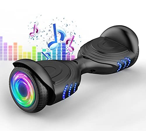 Hoverboard para niños de 6 a 12 años con Altavoz Bluetooth y Luces LED, US UL2272 Safety Approved 6.5 Pulgadas Self Balanceing Scooter Q2C Hoverboard para niñas y niños y Adultos (Negro)