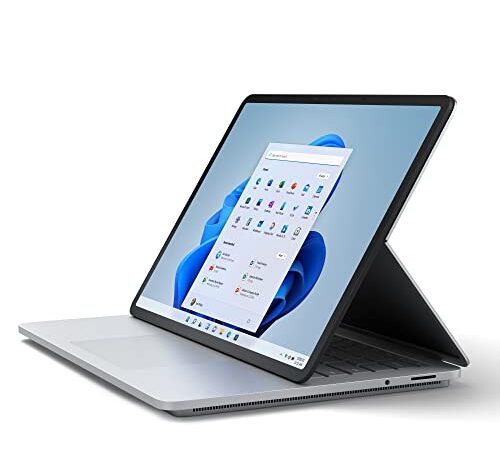 Microsoft Surface Laptop Studio - Ordenador portátil 14.4" táctil (Intel Core i5-11300H, 16 GB RAM, 256 GB SSD, Gráficos Intel Iris Xe, Windows 11) Platino - Teclado QWERTY Español