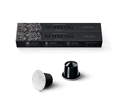 Nespresso Original Cápsulas de Café Ristretto, 20 Cápsulas para Máquina de Café, Cafetera, Tueste Intenso con Notas Afrutadas