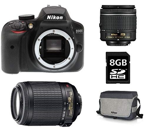 Nikon D3400 Cámara réflex digital 24.2 Mpix AF-P DX 18 – 55 VR negro