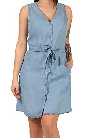 Vero Moda Vmviviana SL Short Dress Ga Noos Vestido, Mezclilla De Color Azul Claro, M para Mujer