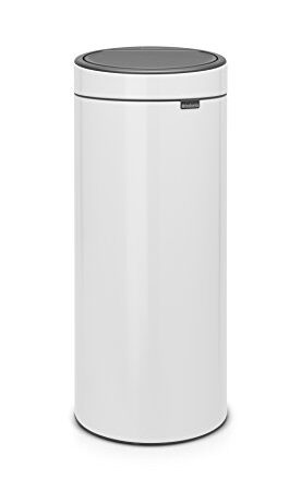 Brabantia Touch Bin Cubo de Basura, 30 litros, Blanco, 32 x 29.5 x 72 cm