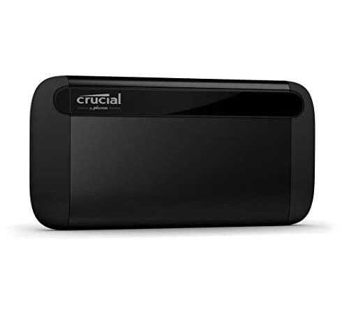 Crucial X8 SSD Portátil 1TB – de hasta 1050 MB/s, USB 3.2 – Unidad de Estado Sólido Externa, USB-C, USB-A, Negro, CT1000X8SSD9