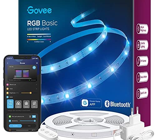 Govee Tiras LED 10M, Luces LED Bluetooth Control de App con 64 Modos de Escena y Sincronización de Música, Tira LED RGB para Habitacion, Cocina, Fiesta, Bricolaje, Decoración del Hogar