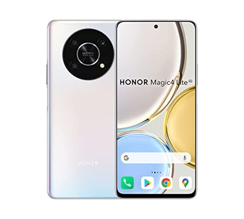 HONOR Magic4 Lite 5G Smartphone de 6GB+128 GB con Cámara de 48 MP, Teléfono Gran Pantalla de 6,81" 120Hz, Snapdragon 695, Supercharge de 66 W y Batería de 4800 mAh, Titanium Silver