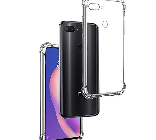 REY - Funda Anti-Shock Gel Transparente para XIAOMI MI8X - MI 8X - MI8 Lite, Ultra Fina 0,33mm, Esquinas Reforzadas, Silicona TPU de Alta Resistencia y Flexibilidad