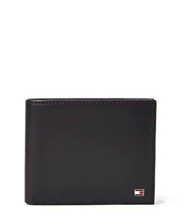 Tommy Hilfiger Eton CC and Coin Pocket, Cartera Hombre^Mujer, Black, OS