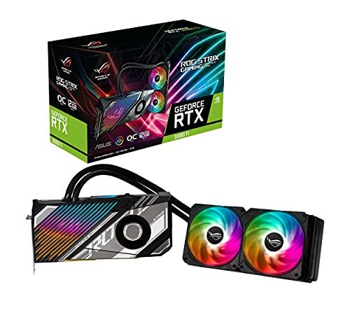 ASUS ROG Strix LC NVIDIA GeForce RTX 3080 Ti OC Edition - Tarjeta gráfica Gaming (PCIe 4.0, 12 GB GDDR6X, HDMI 2.1, DisplayPort 1.4a, Placa fría, radiador de 240 mm, Tubos de 600 mm, GPU Tweak II)