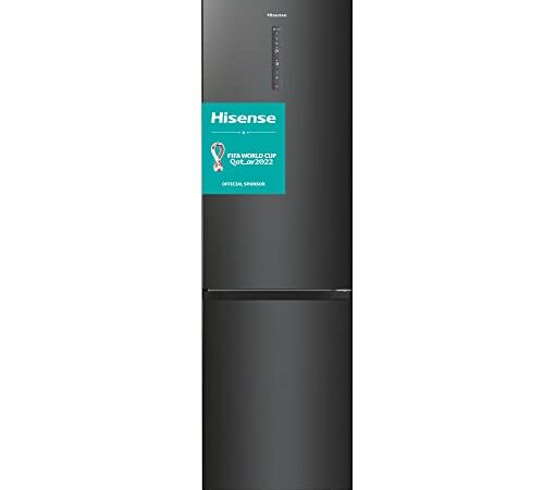 Hisense RB470N4SFC - Frigorífico Premium Combi, No Frost, 2M Alto, Clase C, Botellero, Tecnología AdaptCool, Puerta Reversible, Silencioso 35dB,Color Negro