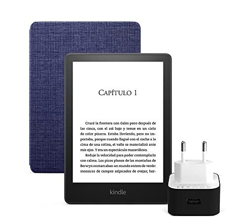 Kindle Paperwhite Essentials Bundle con Kindle Paperwhite (8 GB, con publicidad), Funda de Tela de Amazon y Cargador Amazon PowerFast (9 W)