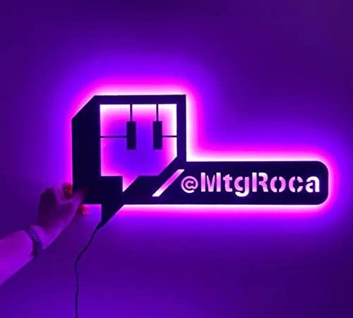 SOULSIS Personalice el nombre de usuario Twitch Decoración de arte de pared con letrero LED - Resplandor en la oscuridad Arte de la pared - Decoración LED - Regalo de luz de neón personalizado