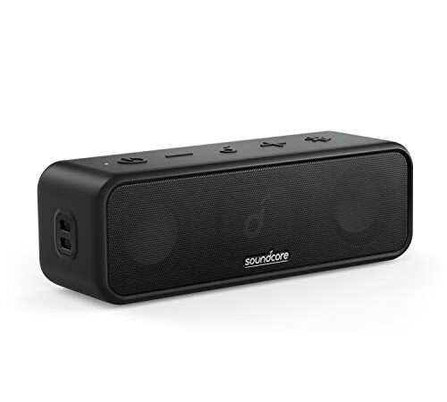 Soundcore de Anker 3 Altavoz Bluetooth con Sonido Estéreo, Diafragmas de Titanio Puro, Tecnologías PartyCast y BassUp, 24 h de Reproducción, Impermeabilidad IPX7, App EQ Personalizado, Uso en casa