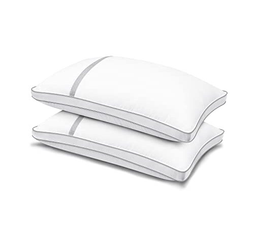 BedStory Almohada de Plumas 42x70 cm, Almohada Viscoelasticas 70 con Relleno 3D Fibra, Almohada Cama Dureza Media para Dormir, Juego de 2 Almohadas Hipoalergénicas, Almohadas Hoteles Anti-ácaros