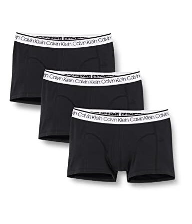 Calvin Klein Pack de 3 bóxers de hombre Trunk 3 PK con stretch, Negro (Black W/ White Wb), L