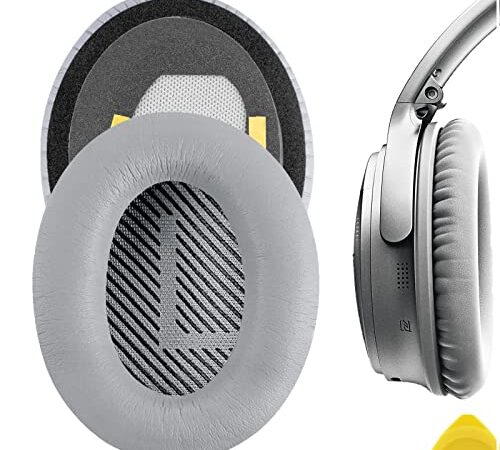 Geekria Almohadillas de Repuesto para Bose QuietComfort 35, qc35, QC25, QC15, Around-Ear AE2, AE2 W Auriculares/Ear Cushion/Ear Cups/Orejas Cubierta/Almohadillas Piezas de reparación (Gris)