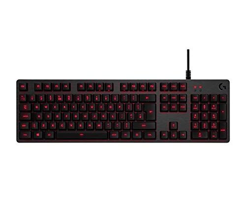 Logitech G413 Teclado Gaming Mecánico, Teclas retroiluminadas, Teclas Romer-G Táctil, Aleación de Aluminio, Teclas personalizables, Paso de USB, Disposición QWERTY ES, Color Gris (Carbón)