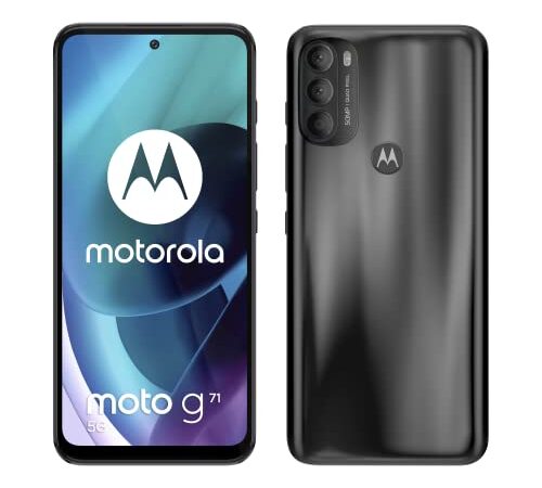 Motorola Moto g71 5G (Pantalla 6.4" MAX Vision OLED, Multi cámara 50 MP, Velocidad 5G, procesador Octa Core, batería 5000 mAH, Dual SIM, 6/128GB, Android 11), Negro [Versión ES/PT]