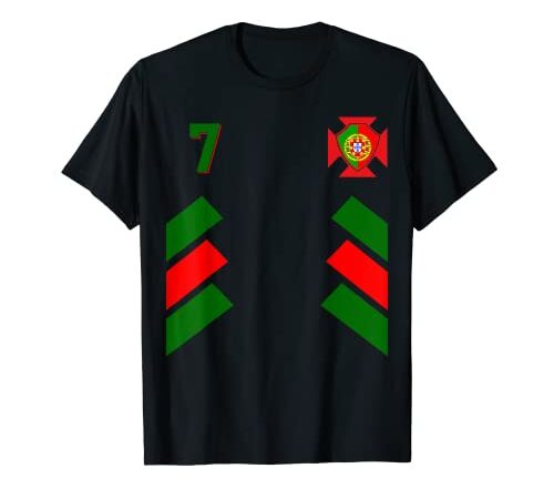 Retro 7 Portuguese Football Portugal Soccer Portugal Flag Camiseta
