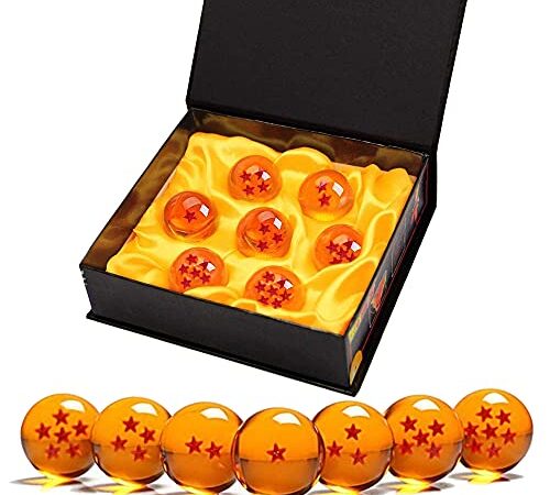 Bolas Dragon Ball, 7 Piezas Bolas de Dragón 1 a 7 Estrellas con Caja de Regalo, Regalo de Año Nuevo para Coleccionar o Regalar para Niños,Coleccionables para Dragonball Z Regalo - Diámetro 4,3CM