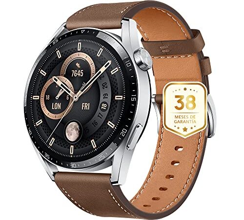 HUAWEI Watch GT 3 46mm Smartwatch, Reloj deportivo, con monitorización SpO2, con pantalla grande, Reloj entrenamiento, Reloj inteligente, Marrón+38 Meses de garantía