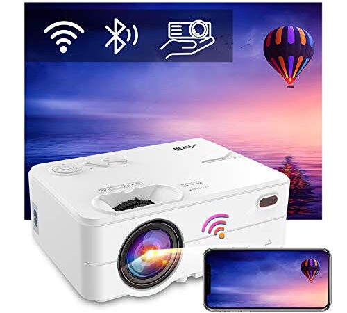 Proyector WiFi Bluetooth, Artlii Enjoy2 Mini Proyector Portatil, 1080P Soporte Full HD, Proyector Cine en casa 300 Inch Gran Tamaño, Compatible con Smartphone / Android / iOS / TV Stick