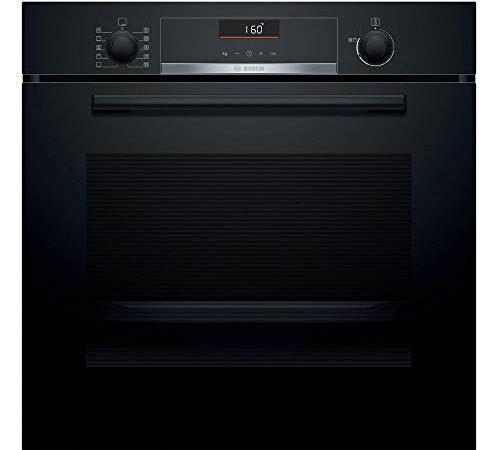 Bosch Serie 6 HBA5360B0 - Horno multifunción, 60 cm, 3400 W, Autolimpiable, 7 funciones, Bloqueo de seguridad, Color negro [Clase de eficiencia energética A], Mandos ocultables