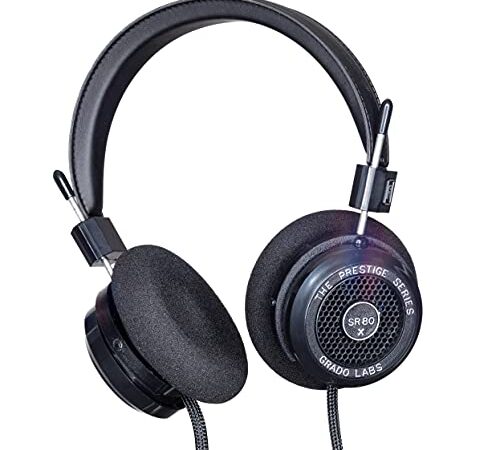 GRADO SR80x Prestige Series Auriculares estéreo con Espalda Abierta con Cable, Negro