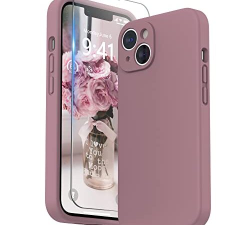 SURPHY Funda Compatible con iPhone 14 Plus, Carcasa Silicona con Protección Individual para Cada Lente, Case Compatible con iPhone 14 Plus 6.7 Pulgadas (Lila Morado)