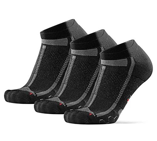 DANISH ENDURANCE Long Distance Low-Cut Running Socks for Men & Women (Nero/Gris, 39-42)