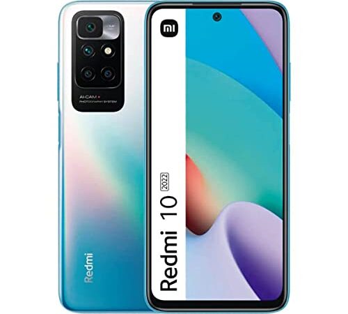 MI XIAOMI Redmi 10 2022 Smartphone 6.5" FHD + DotDisplay, MediaTek Helio G88, AI Quad cámara (4 GB + 128 GB, Azul Marino)