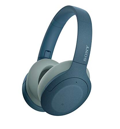 Sony WH-H910N - Auriculares inalámbricos (Bluetooth, Cancelación de Ruido, LDAC, hasta 35h de batería, Hi-Res Audio, h.Ear on, Sonido adaptativo, tecnología de Sensor de Ruido Dual, DSEE HX) Azul