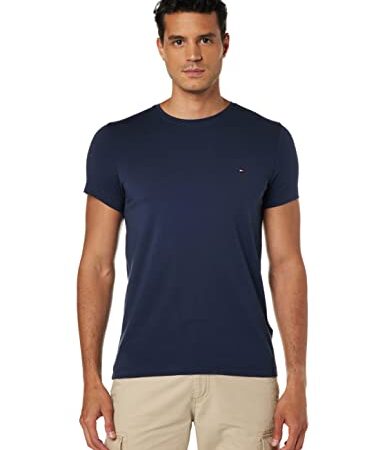 Tommy Hilfiger Core Stretch Slim Cneck tee Camiseta, Azul (Navy Blazer 416), S para Hombre