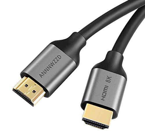 ANNNWZZD 8K Cable HDMI 2.1 Ultra HD Cable HDMI,Real 8K Support 48Gbps 8K(7680x4320)@60Hz 4K@120Hz Dolby Vision HDCP2.2 HDR 4:4:4 eARC PC（3M）