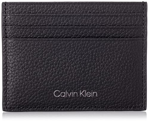 Calvin Klein Tarjetero cálido 6cc, Accesorio Billetera de Viaje para Hombre, Negro, Talla única