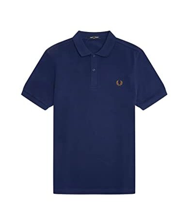 Fred Perry Slim Fit Plain Polo French Navy/Shaded Stone (XL)