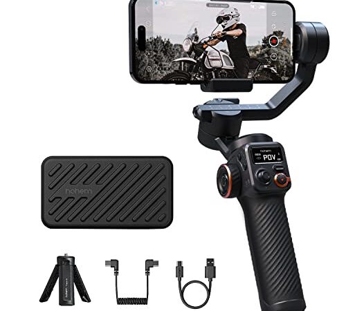 Hohem iSteady M6 Gimbal Estabilizador para Smartphone, 3-Axis Cell Phone Gimbal Built-in OLED Display 400g Payload Reverse Charging Android and iPhone Gimbal with Inception Motion Timelapse