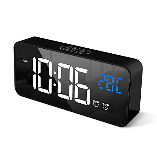 RV (Blanco) Reloj despertador analógico silencioso que no hace tictac, reloj  despertador de cuarzo con función de repetición, luz nocturna, reloj  despertador portátil, funciona con pilas, adecuado para dormitorio, sala de  estar