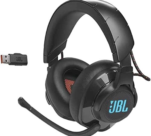 JBL Quantum 610 Auriculares Gaming Over-Ear Inalámbricos, 2,4 GHz, Jack 3,5 mm, con micrófono de Brazo Plegable y sonido QuantumSurround, negro