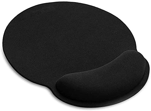 UCMDA Alfombrilla Ratón con Cojín de Muñeca Alfombra Ratón con Reposamuñeca Ergonómico Fibra Extrafina Alfombrilla Base de Goma Antideslizante Mouse Pad Gaming para Trabajadores Y Jugadores (Negro)