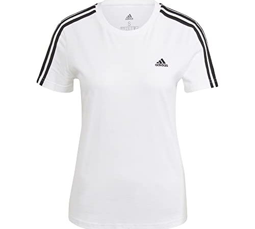 adidas W 3S T T-Shirt, Womens, White/Black, Medium