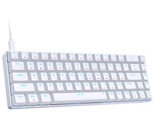 Dierya T68SE Teclado Mecánico Gaming Mini 60% Red Switch Mechanical Keyboard con Retroiluminación LED,Cable USB-Type C,Teclado Ultra-Compacto 68 Teclas Anti-Fantasma US Layout para PC/Windows