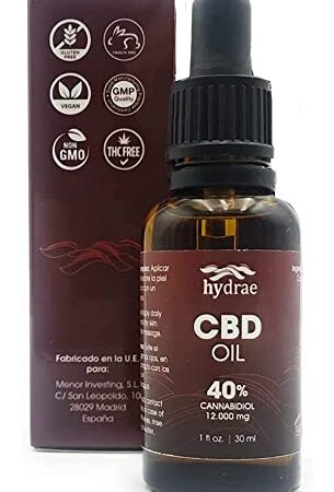 Hydrae Auténtico Aceite CBD 40% | 30ml | 12.000 mg CBD oil puro | Base de Aceite MCT (Coco) 0% THC | Fórmula mejorada | Fabricado en España 40% CBD/30 ml