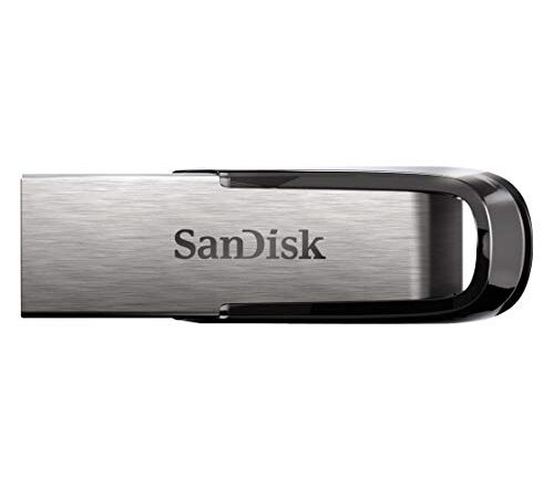 SanDisk Ultra Flair Memoria flash USB 3.0 de 64 GB, con carcasa de metal duradera y elegante y hasta 150 MB/s de velocidad de lectura, Color negro/plateado